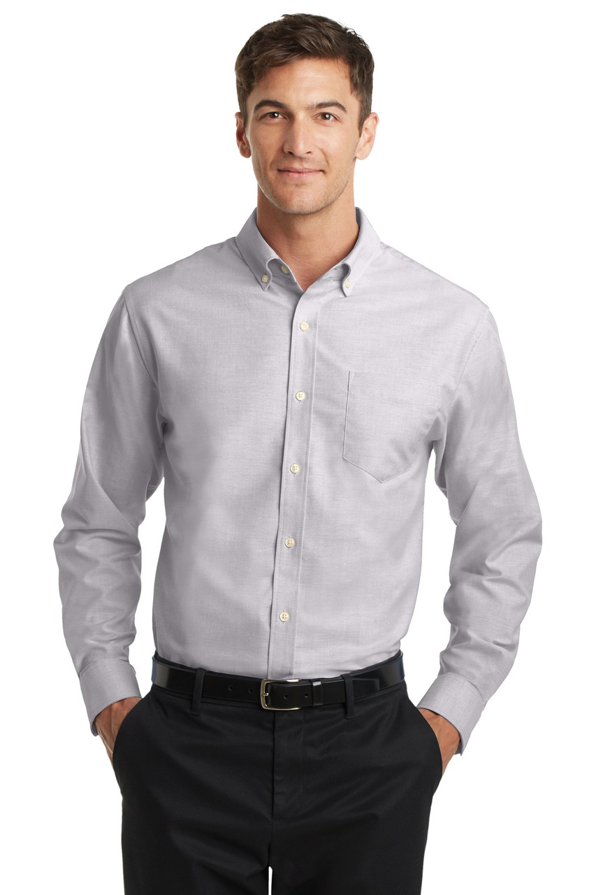 Port Authority® SuperPro™ Oxford Shirt. S658 Gusty Grey