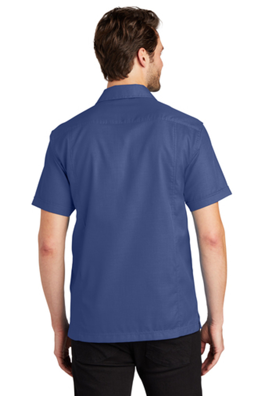 Port Authority® Textured Camp Shirt. S662 Royal Back
