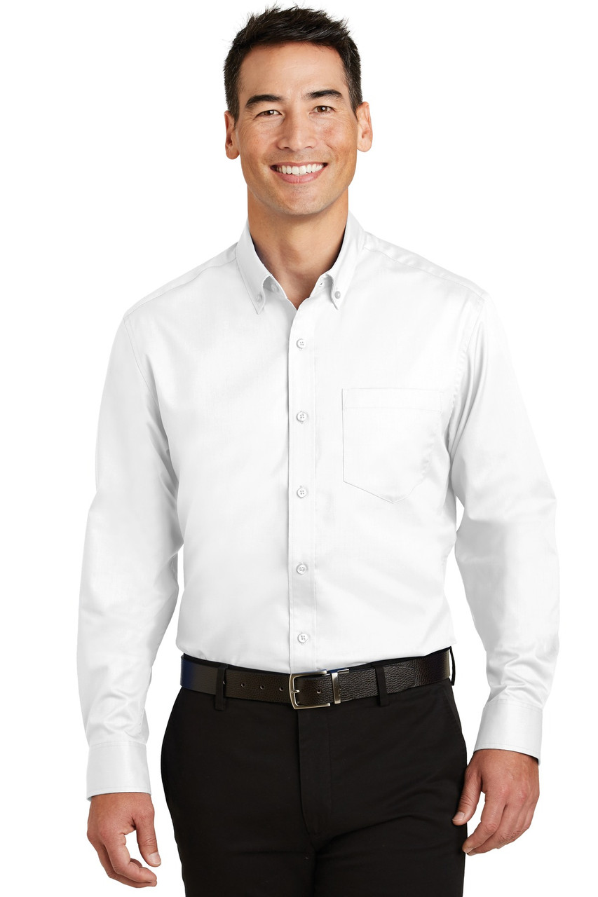 Port Authority® Tall SuperPro™ Twill Shirt. TS663 White