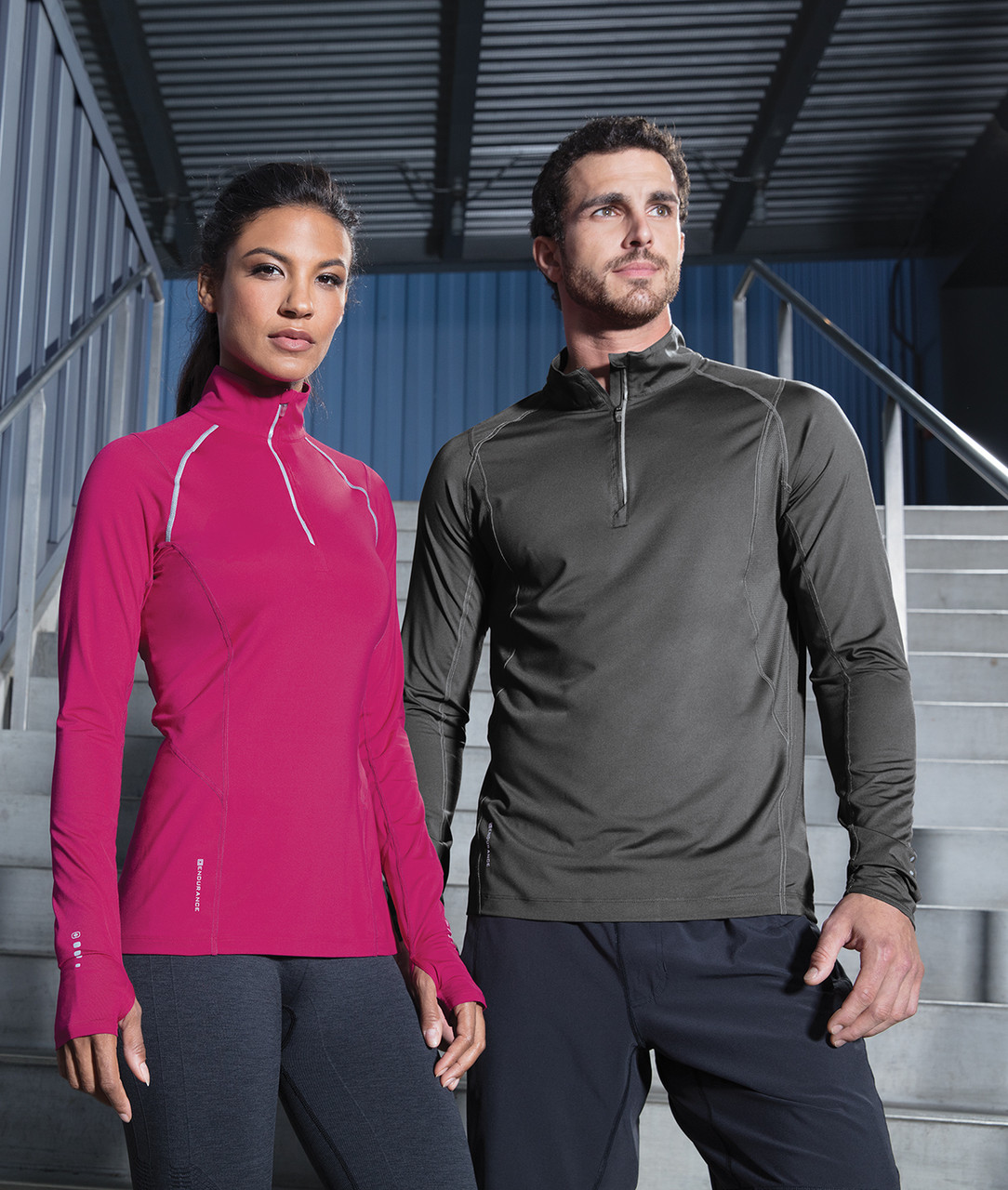 OGIO® ENDURANCE Ladies Nexus 1/4-Zip Pullover. LOE335 Flush Pink Lifestyle