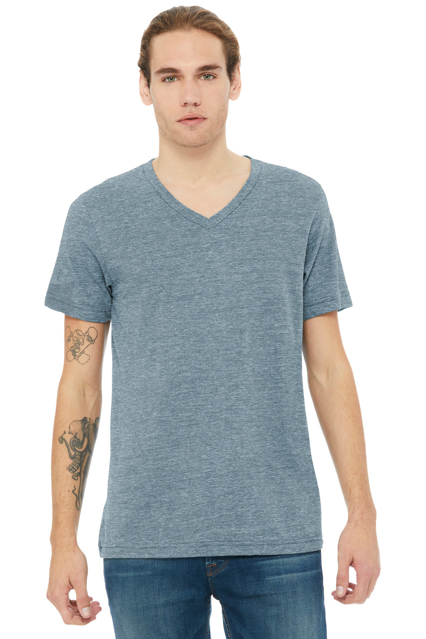 BELLA+CANVAS® Unisex Heather CVC V-Neck Tee BC3005CVC Heather Slate