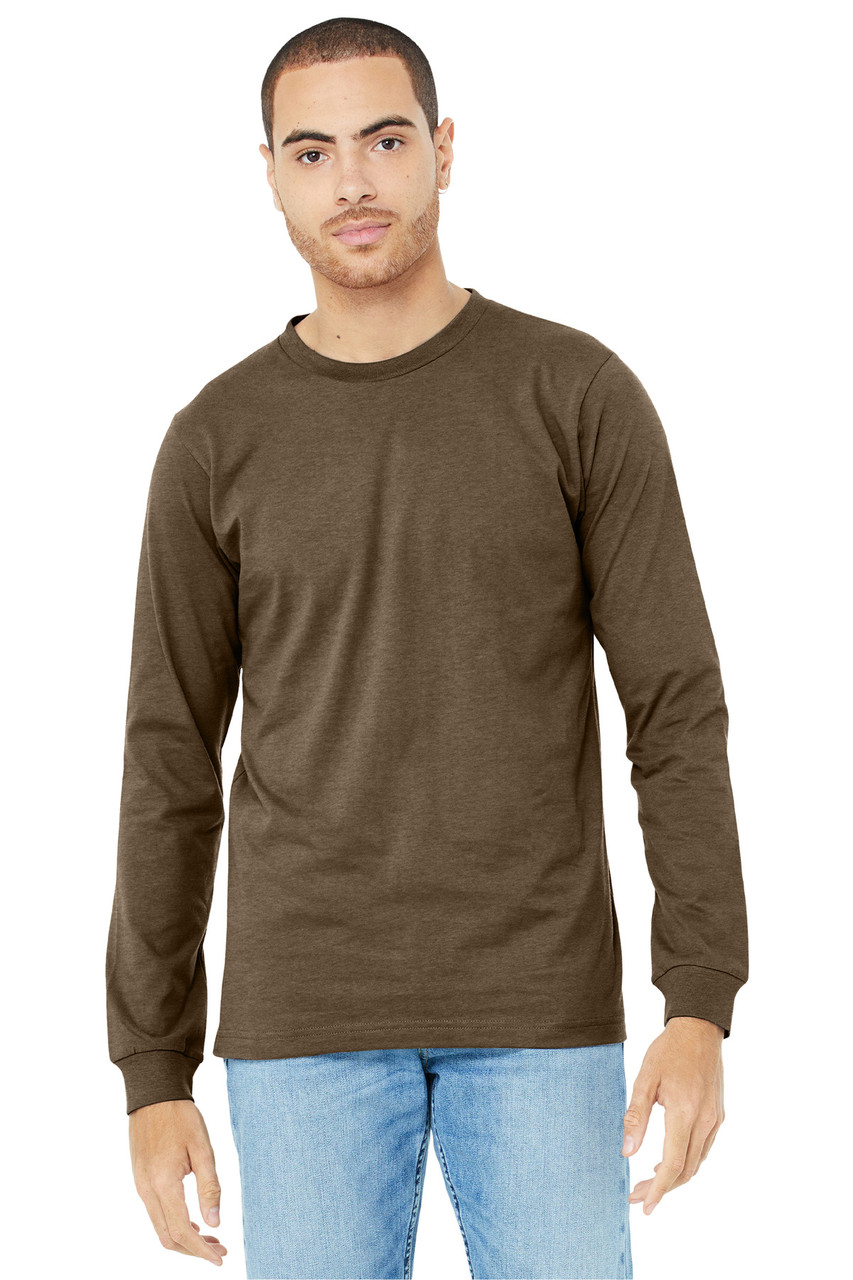 BELLA+CANVAS® Unisex Heather CVC Long Sleeve Tee BC3501CVC Heather Brown