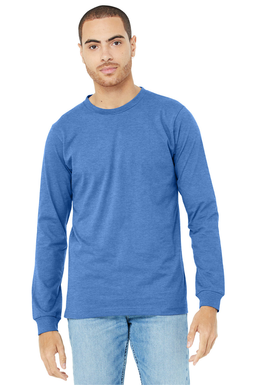BELLA+CANVAS® Unisex Heather CVC Long Sleeve Tee BC3501CVC Heather Columbia Blue