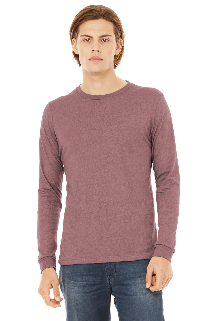 BELLA+CANVAS® Unisex Heather CVC Long Sleeve Tee BC3501CVC Heather Mauve