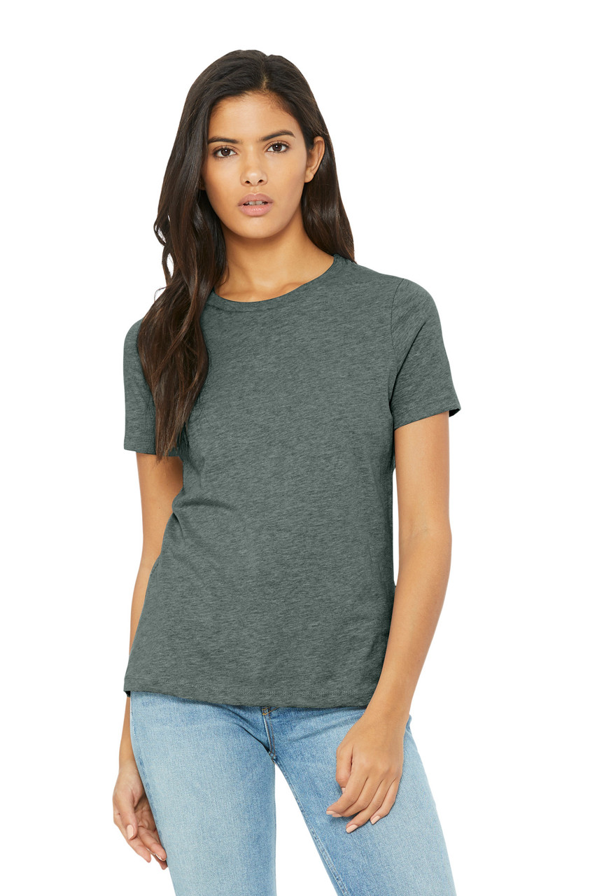 BELLA+CANVAS® Women's Relaxed CVC Tee BC6400CVC Heather Blue Storm