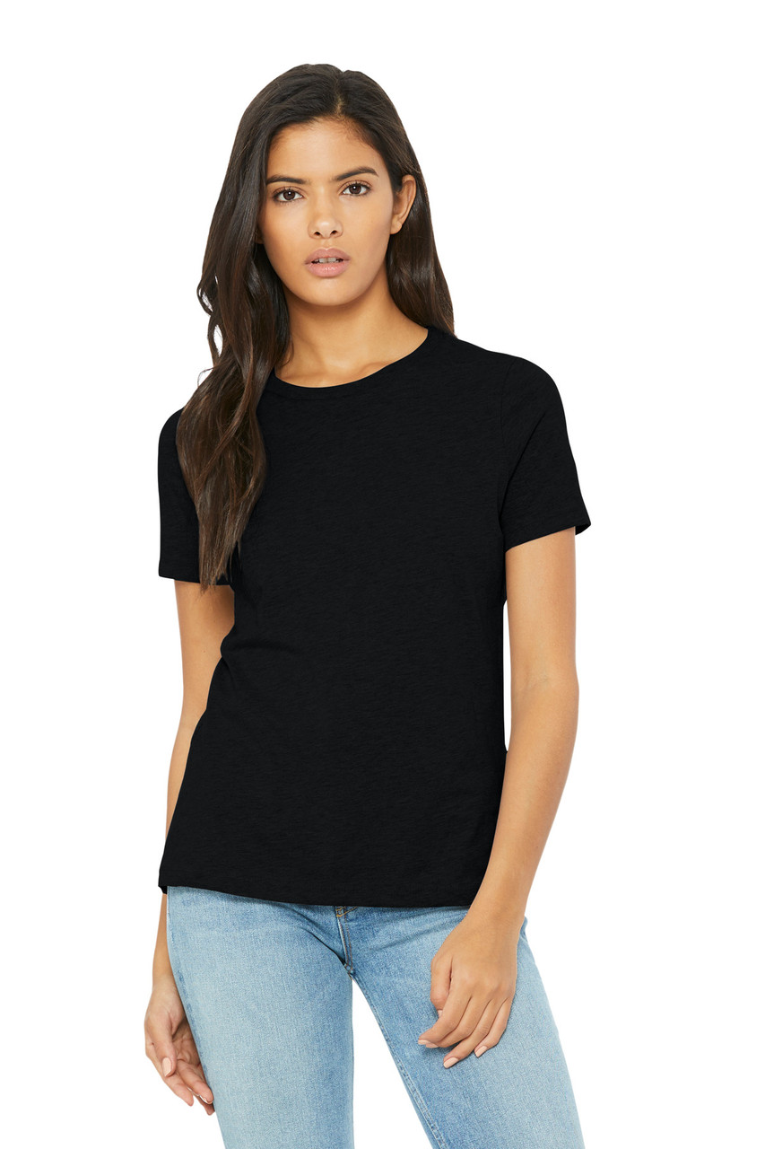 BELLA+CANVAS® Women's Relaxed CVC Tee BC6400CVC Solid Black Blend