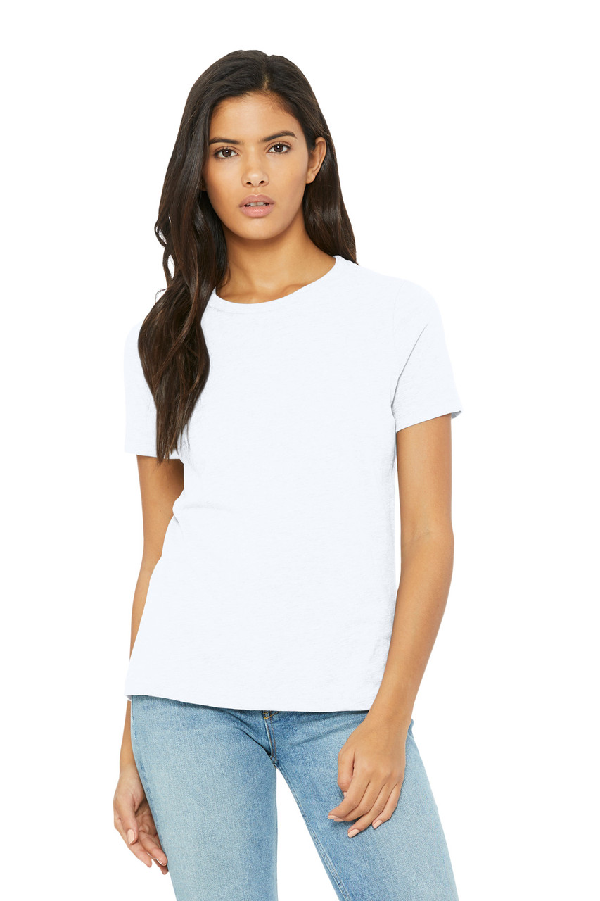 BELLA+CANVAS® Women's Relaxed CVC Tee BC6400CVC Solid White Blend