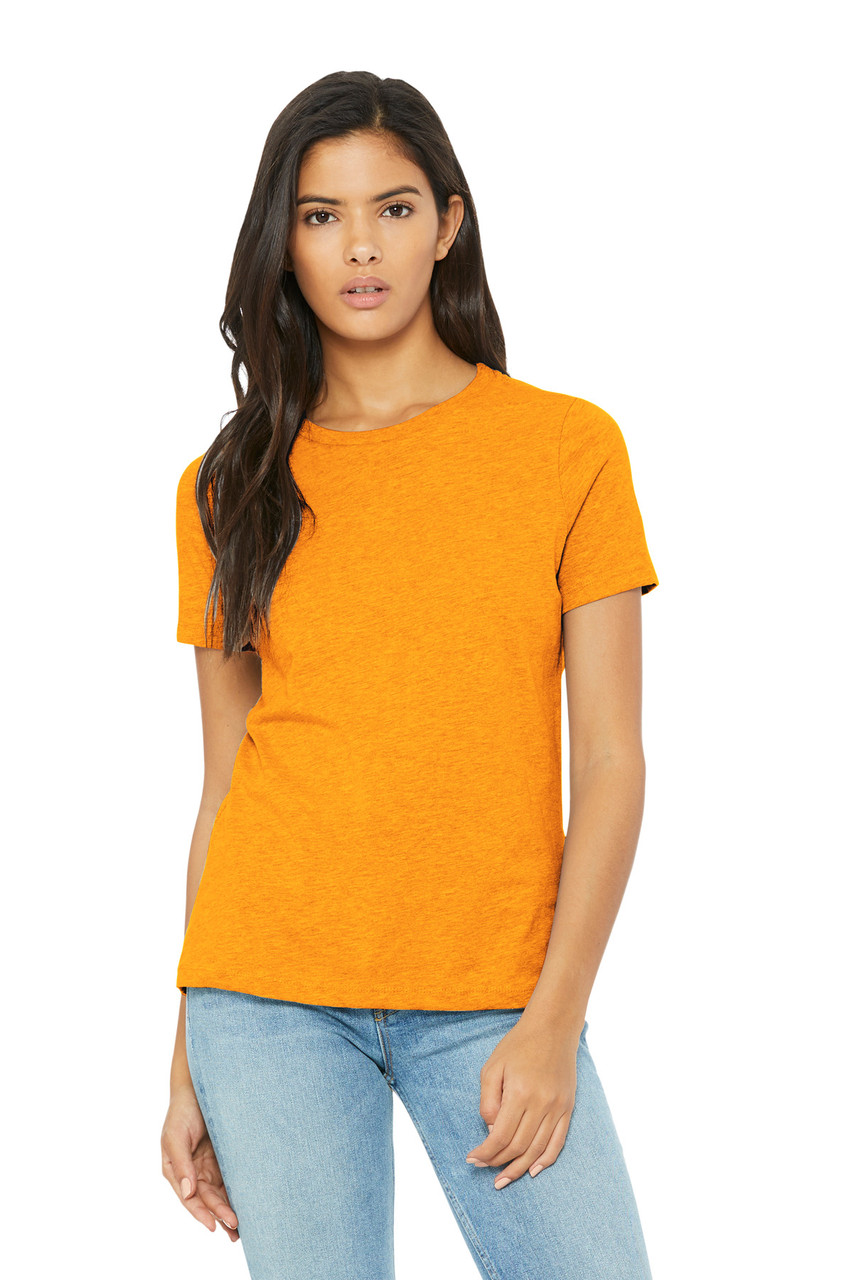 BELLA+CANVAS® Women's Relaxed CVC Tee BC6400CVC Heather Marmalade