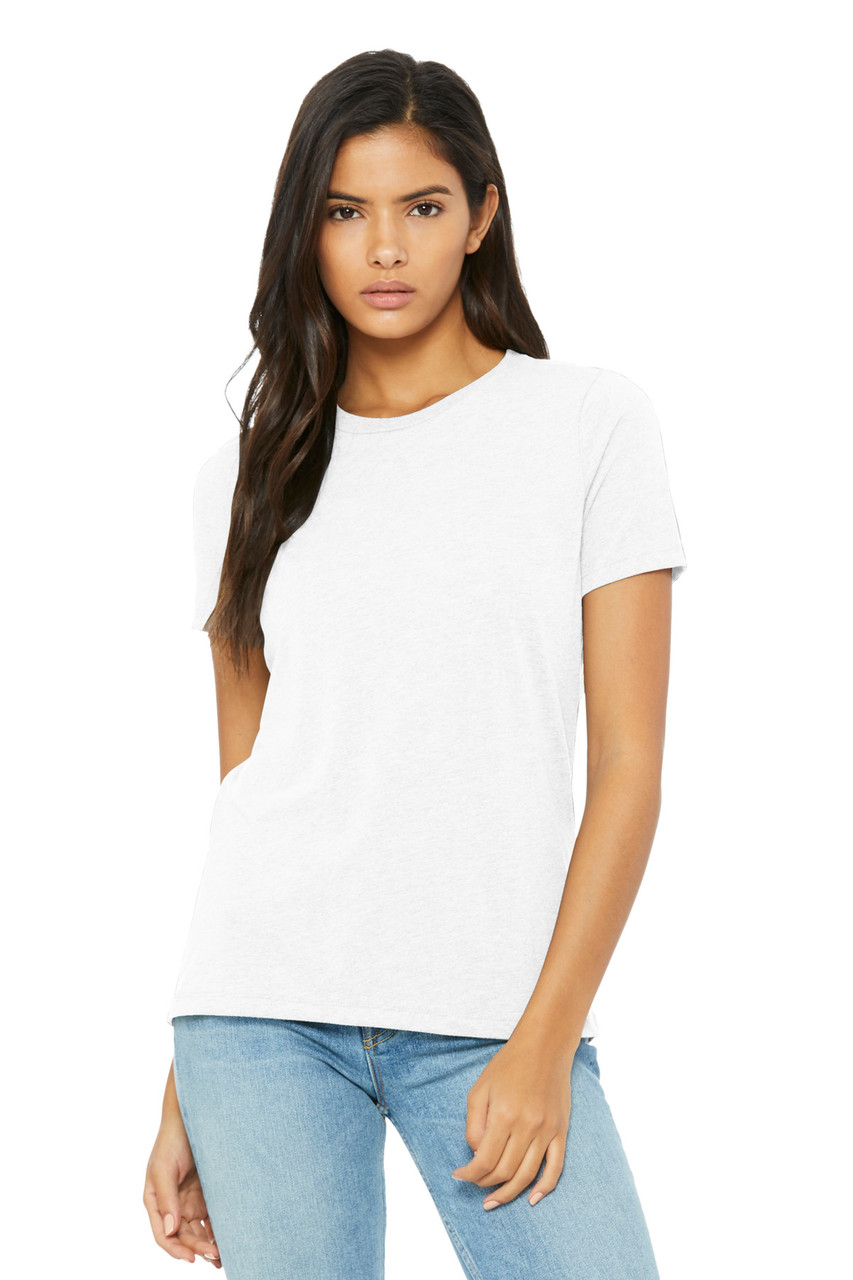 BELLA+CANVAS® Women's Relaxed Triblend Tee BC6413 Solid White Triblend