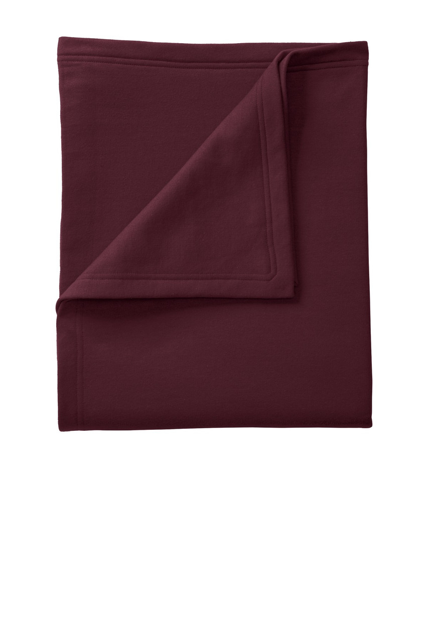 Port & Company® Core Fleece Sweatshirt Blanket. BP78 Maroon