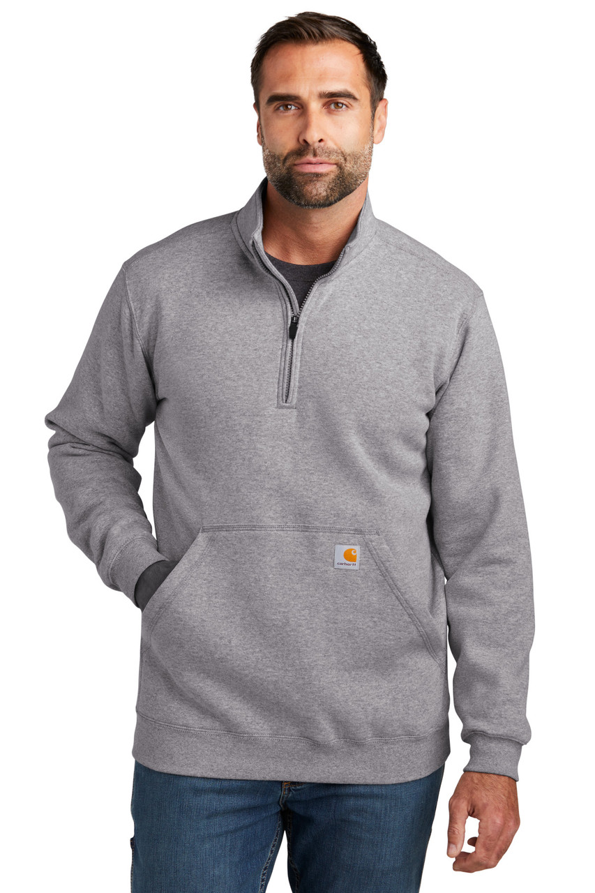 Carhartt® Midweight 1/4-Zip Mock Neck Sweatshirt CT105294 Heather Grey