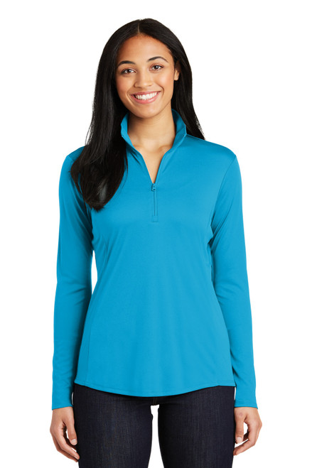 Sport-Tek® Ladies PosiCharge® Competitor™ 1/4-Zip Pullover. LST357 Atomic Blue Sport-Tek® Ladies PosiCharge® Competitor™ 1/4-Zip Pullover. LST357 Atomic Blue