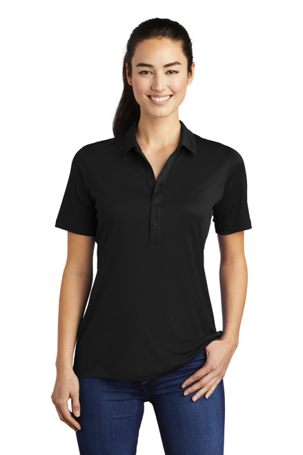 Sport-Tek® Ladies Posi-UV ® Pro Polo.  LST520 Black Sport-Tek® Ladies Posi-UV ® Pro Polo.  LST520 Black
