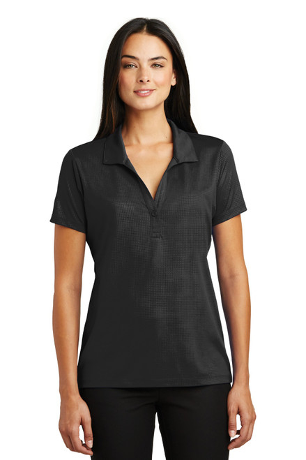 Sport-Tek® Ladies Embossed PosiCharge® Tough Polo®. LST630 Black Sport-Tek® Ladies Embossed PosiCharge® Tough Polo®. LST630 Black