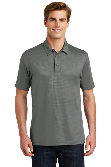 Sport-Tek® Embossed PosiCharge® Tough Polo®. ST630 Dark Smoke Grey