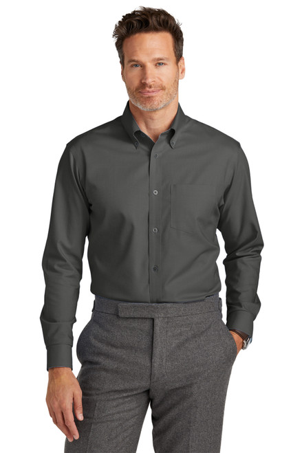 Brooks Brothers® Wrinkle-Free Stretch Nailhead Shirt BB18002 Deep Black