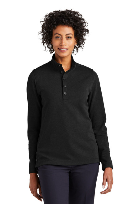 Brooks Brothers® Women's Mid-Layer Stretch 1/2-Button BB18203 Black Heather Brooks Brothers® Women's Mid-Layer Stretch 1/2-Button BB18203 Black Heather