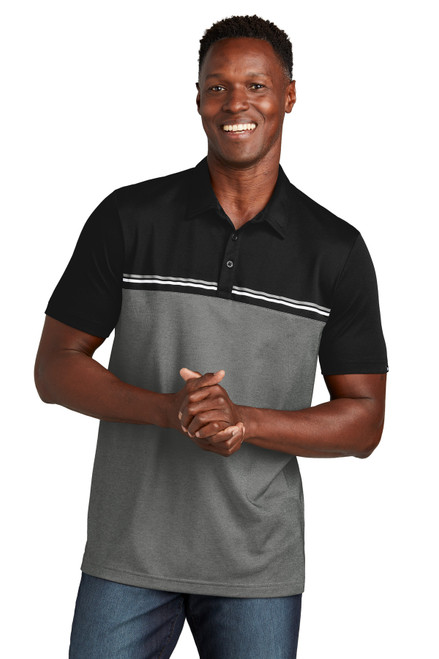 TravisMathew Sunset Blocked Polo TM1MY401 Black/ Dark Grey Heather TravisMathew Sunset Blocked Polo TM1MY401 Black/ Dark Grey Heather