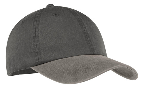 Port & Company® -Two-Tone Pigment-Dyed Cap.  CP83 Black/ Pebble Port & Company® -Two-Tone Pigment-Dyed Cap.  CP83 Black/ Pebble