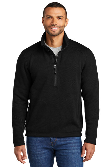 Adidas - Heather Chevron Quarter-Zip Wind Pullover - A546 - Black/ Black  Heather 