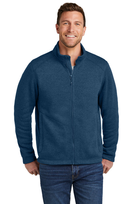 Port Authority® Arc Sweater Fleece Jacket F428 Insignia Blue Heather Port Authority® Arc Sweater Fleece Jacket F428 Insignia Blue Heather
