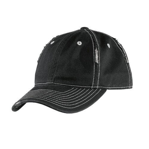 District® Rip and Distressed Cap DT612 Black/ Chrome District® Rip and Distressed Cap DT612 Black/ Chrome