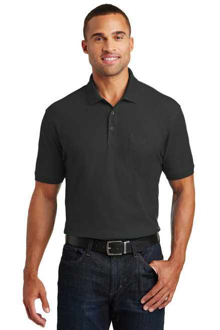 Port Authority® Core Classic Pique Pocket Polo. K100P Deep Black Port Authority® Core Classic Pique Pocket Polo. K100P Deep Black