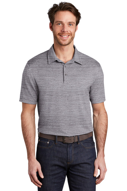 Port Authority ® Stretch Heather Polo K583 Graphite/ White