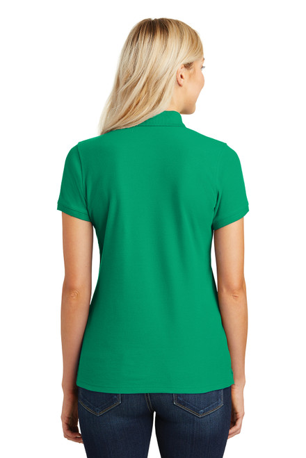 Port Authority® Ladies Core Classic Pique Polo. L100 Bright Kelly Green Back