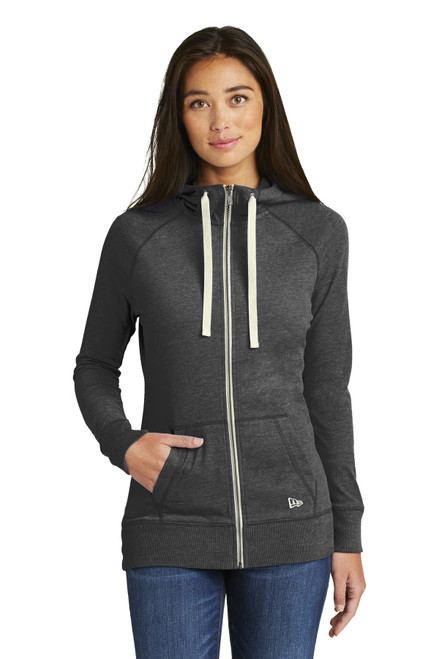 New Era ® Ladies Sueded Cotton Blend Full-Zip Hoodie. LNEA122 Black Heather New Era ® Ladies Sueded Cotton Blend Full-Zip Hoodie. LNEA122 Black Heather
