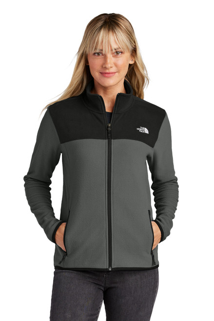 The North Face® Ladies Glacier Full-Zip Fleece Jacket NF0A7V4K Asphalt Grey/ TNF Black The North Face® Ladies Glacier Full-Zip Fleece Jacket NF0A7V4K Asphalt Grey/ TNF Black