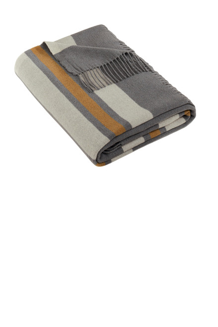 Brooks Brothers® Heritage Blanket BB19000 Shadow Grey/ Marshmallow/ Tan