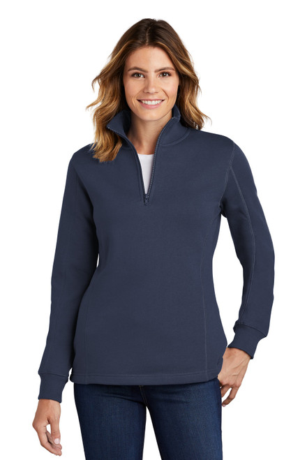 Sport-Tek® Women's 1/4-Zip Sweatshirt. LST253 True Navy
