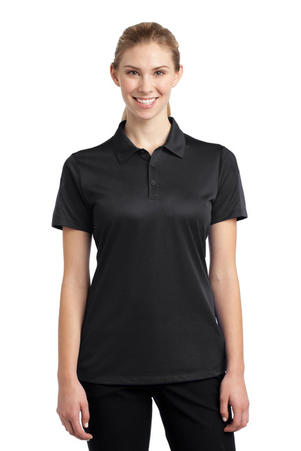 Sport-Tek® Women's PosiCharge® Active Textured Colorblock Polo. LST695 Black/ Grey Sport-Tek® Women's PosiCharge® Active Textured Colorblock Polo. LST695 Black/ Grey