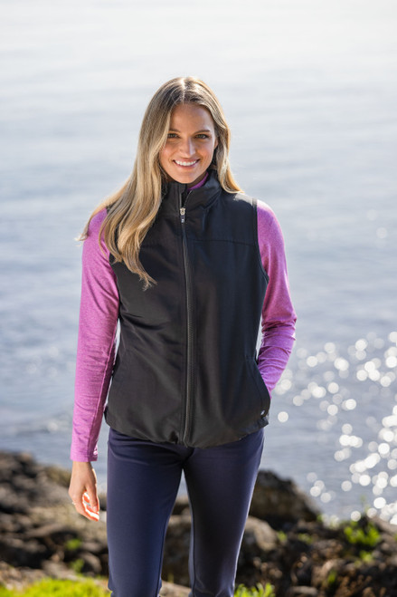 Cutter & Buck Charter Eco Recycled Full-Zip Womens Vest LCO00068 Black Cutter & Buck Charter Eco Recycled Full-Zip Womens Vest LCO00068 Black