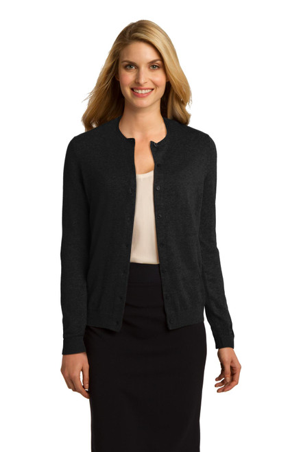 Port Authority® Women's Cardigan Sweater. LSW287 Black Port Authority® Women's Cardigan Sweater. LSW287 Black