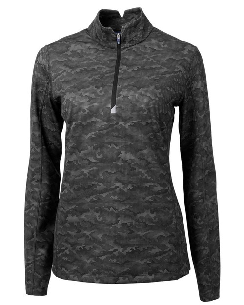 Cutter & Buck Traverse Stretch Eco Camo Print Quarter Zip Womens Pullover LCK00155 Cutter & Buck Traverse Stretch Eco Camo Print Quarter Zip Womens Pullover LCK00155