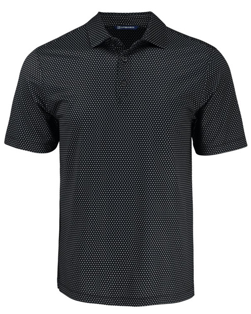 Cutter & Buck Pike Eco Shadow Check Print Recycled Mens Polo MCK01342 Cutter & Buck Pike Eco Shadow Check Print Recycled Mens Polo MCK01342