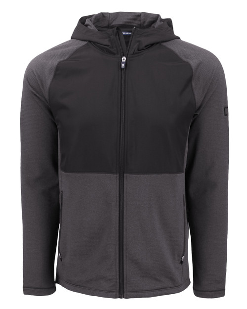 Cutter & Buck Peshastin Fleece Recycled Mens Hybrid Jacket MCK01334 Black Heather Cutter & Buck Peshastin Fleece Recycled Mens Hybrid Jacket MCK01334 Black Heather