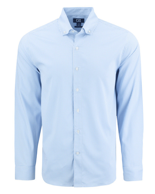 Cutter & Buck Skyline Epic Confidence Recycled Gingham Mens Long Sleeve Dress Shirt  MCW00236 Atlas/White Cutter & Buck Skyline Epic Confidence Recycled Gingham Mens Long Sleeve Dress Shirt  MCW00236 Atlas/White