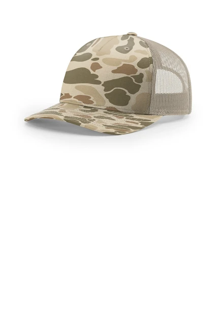 Richardson Printed Five-Panel Trucker 112PFP Harvest Duck Camo/ Light Tan