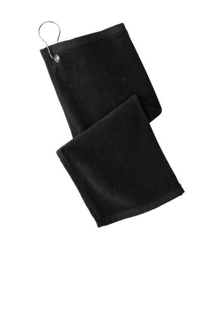 Port Authority ® Grommeted Hemmed Towel PT400 Black Port Authority ® Grommeted Hemmed Towel PT400 Black