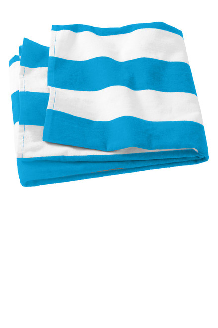 Port Authority® Cabana Stripe Beach Towel. PT43 Turquoise Port Authority® Cabana Stripe Beach Towel. PT43 Turquoise