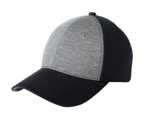 Sport-Tek® Jersey Front Cap. STC18 Vintage Heather/ Black