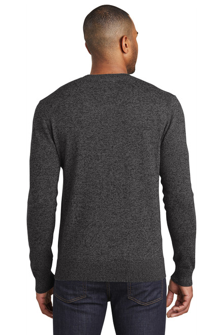 Port Authority ® Marled Crew Sweater. SW417 Black Marl Back