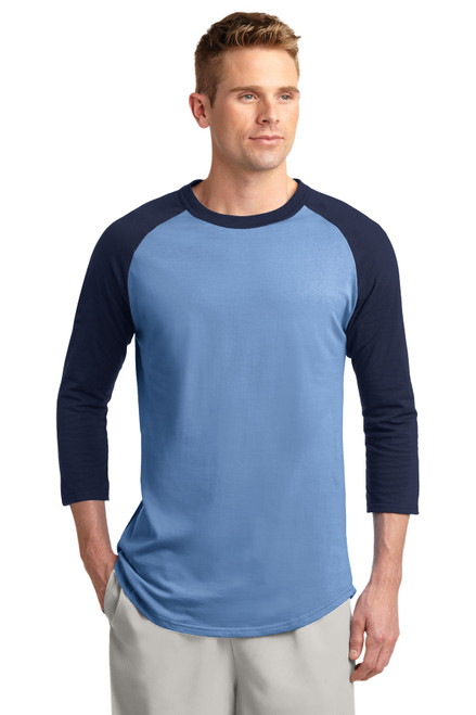 Sport-Tek® Colorblock Raglan Jersey.  T200 Carolina Blue/ Navy Sport-Tek® Colorblock Raglan Jersey.  T200 Carolina Blue/ Navy