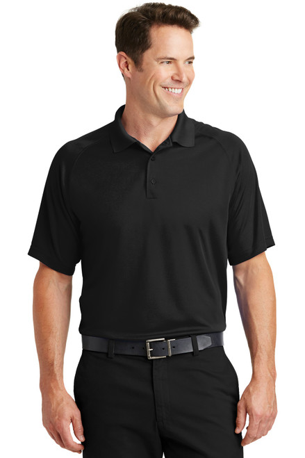 Sport-Tek® Dry Zone® Raglan Polo. T475 Black Sport-Tek® Dry Zone® Raglan Polo. T475 Black