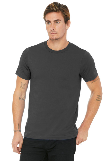 BELLA+CANVAS ® Unisex Made In The USA Jersey Short Sleeve Tee. BC3001U Asphalt BELLA+CANVAS ® Unisex Made In The USA Jersey Short Sleeve Tee. BC3001U Asphalt