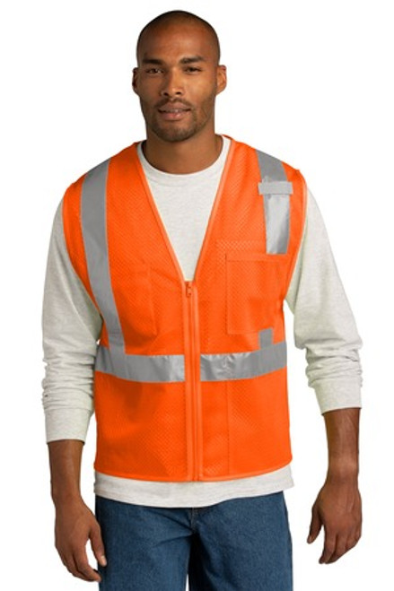 CornerStone ® ANSI 107 Class 2 Mesh Zippered Vest. CSV102 Safety Orange CornerStone ® ANSI 107 Class 2 Mesh Zippered Vest. CSV102 Safety Orange