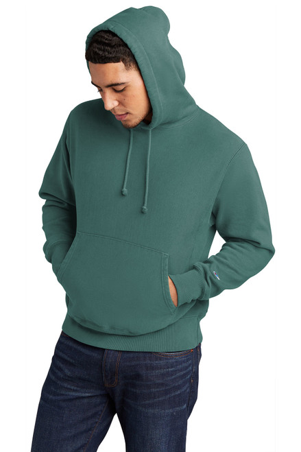 Champion ® Reverse Weave ® Garment-Dyed Hooded Sweatshirt. GDS101 Cactus Alt